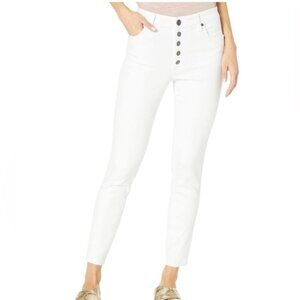 46. Kut from the Kloth White Connie Ankle Skinny Leg Raw hem 8 High Rise
